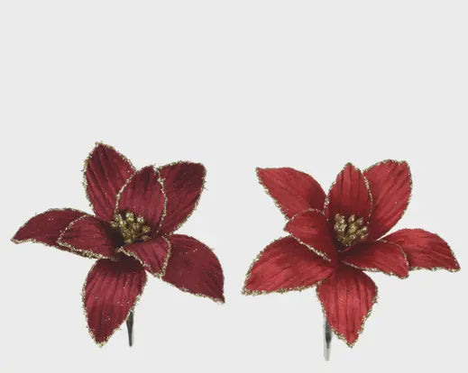 Red Velvet Clip Poinsetta