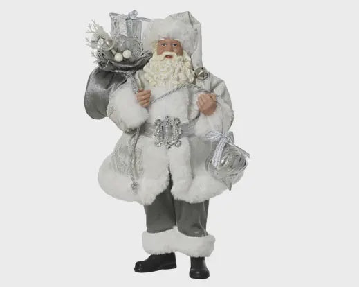 Silver Santa, 38cm
