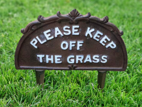 Cast Iron Sign, Keep Off Grass