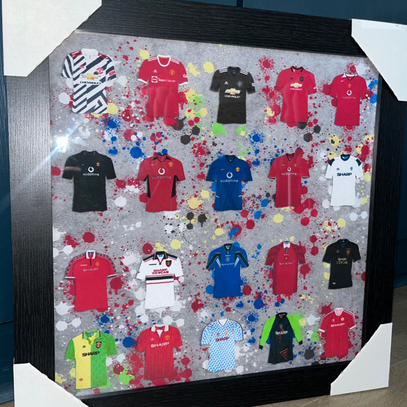 Manchester united framed jersey hotsell