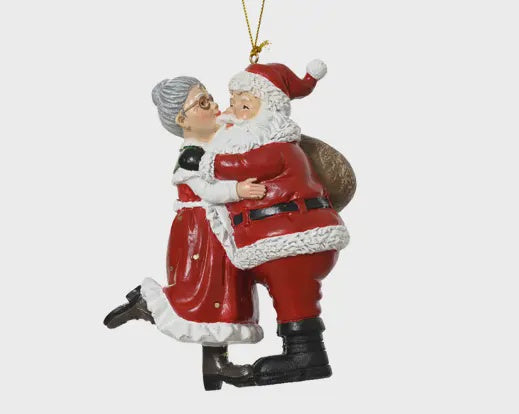 Mr & Mrs Claus Kissing Bauble