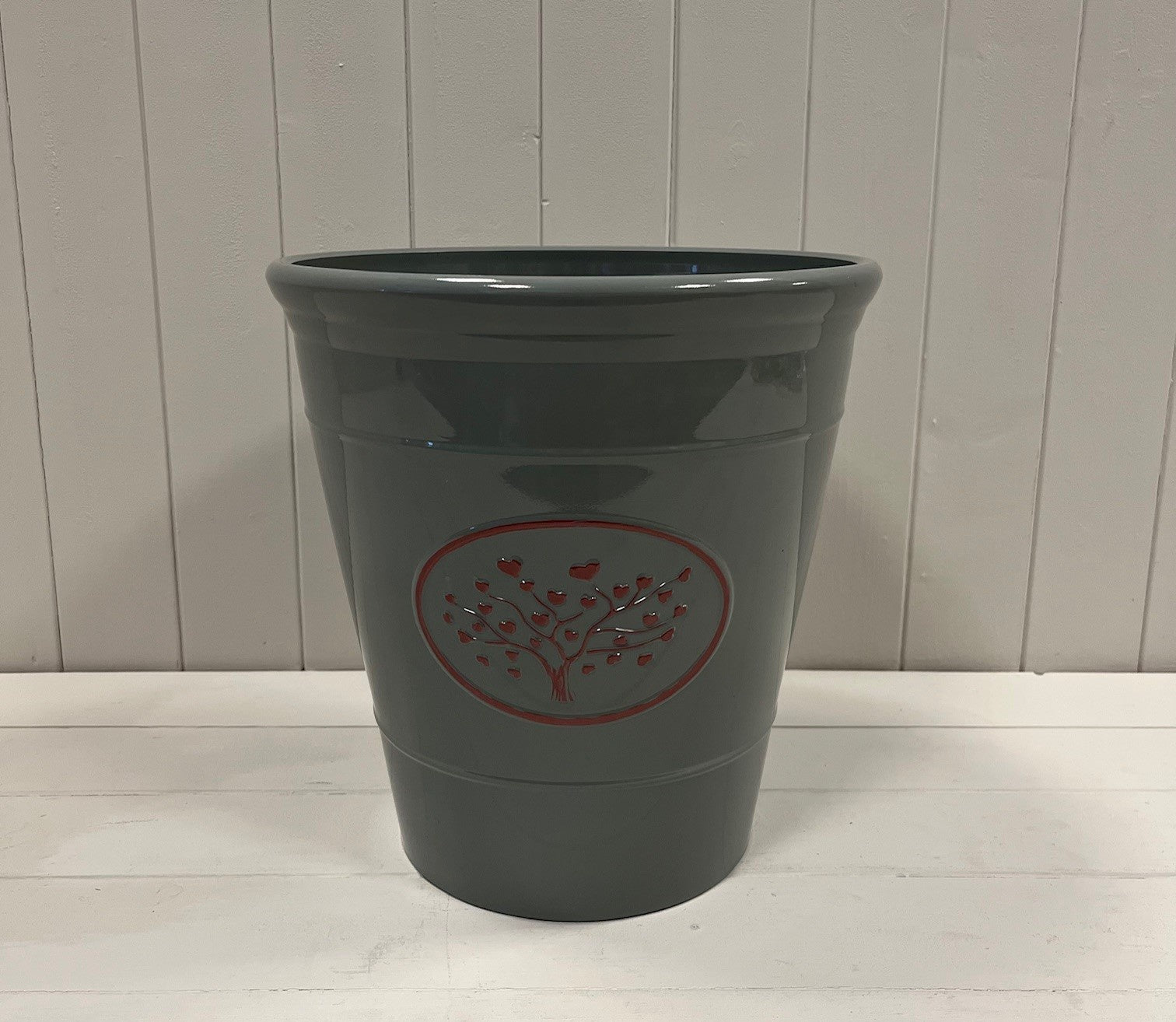 Grey/Green Round Loveheart Tree Planter, 40cm