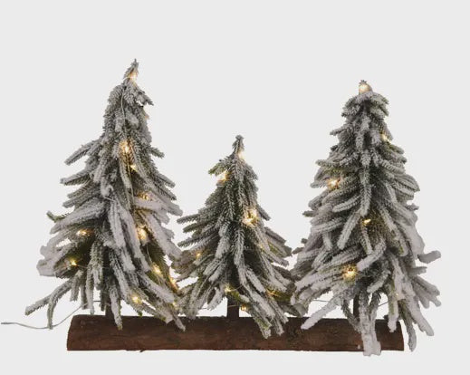 Set of 3 Snowy Tree Centrepiece