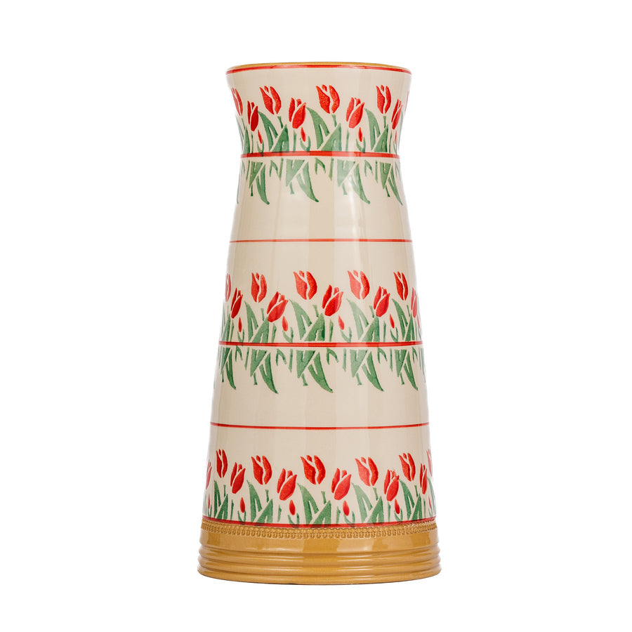 Large Tapered Vase Red Bloom