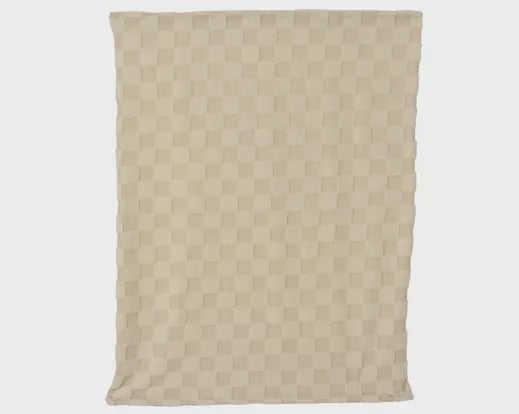 Cream Check Throw