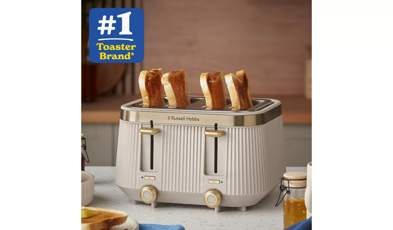 Russell Hobbs 4 Slice Bronte Toaster Stone