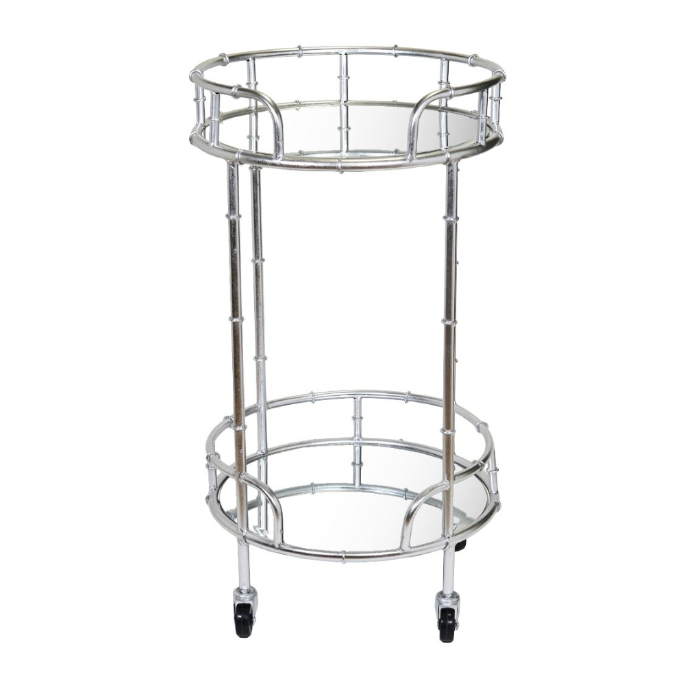 Silver Mirrored Drinks Trolly