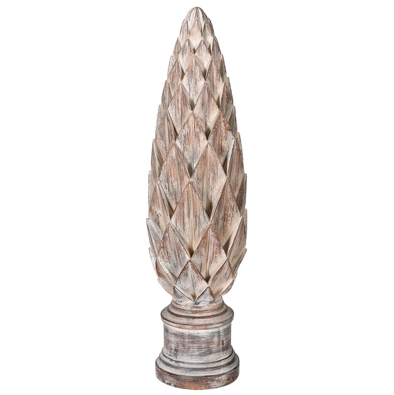 Distressed Pine Cone Finial