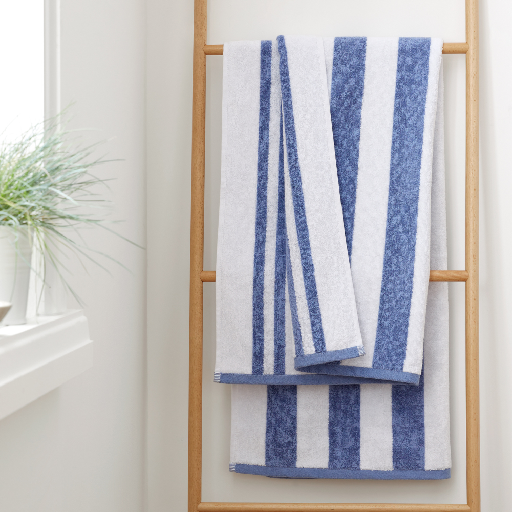 Bath Towel, Jacquard Blue