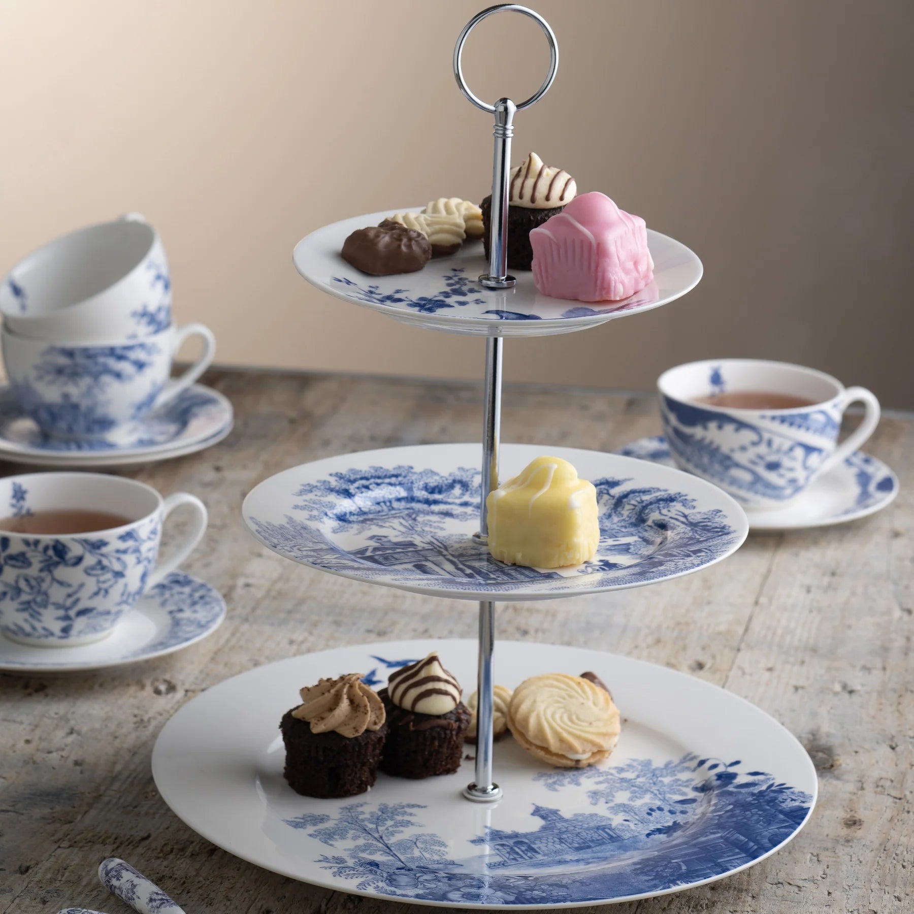 Aynsley Archive Blue Three Tier Cakestand