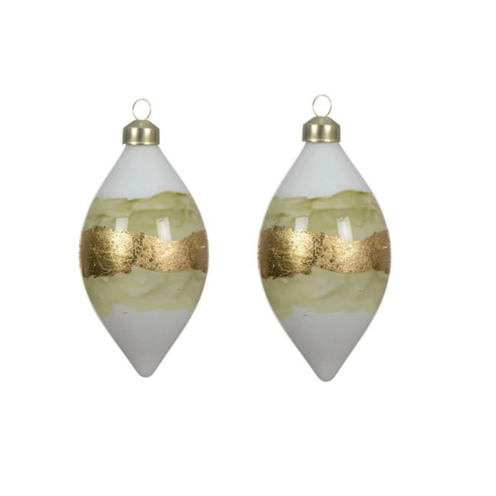 Set of 2 Golden Line Finials, 10cm