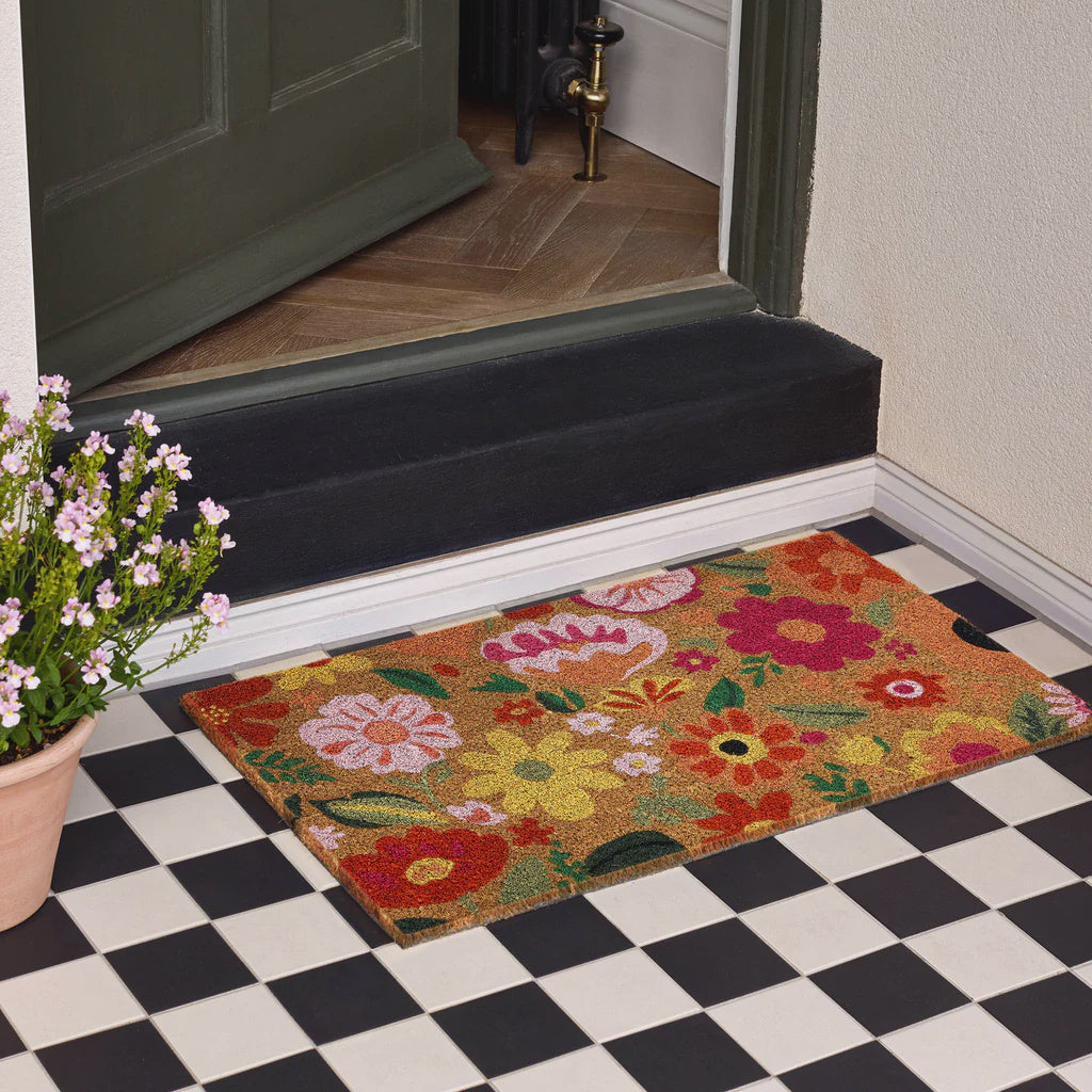 Bright Blooms Coir Doormat