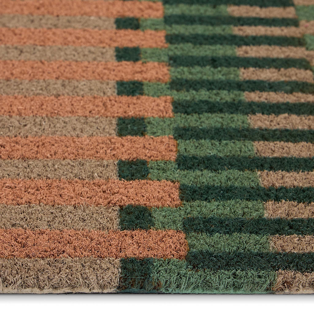 Pastel Broken Stripe Coir Doormat
