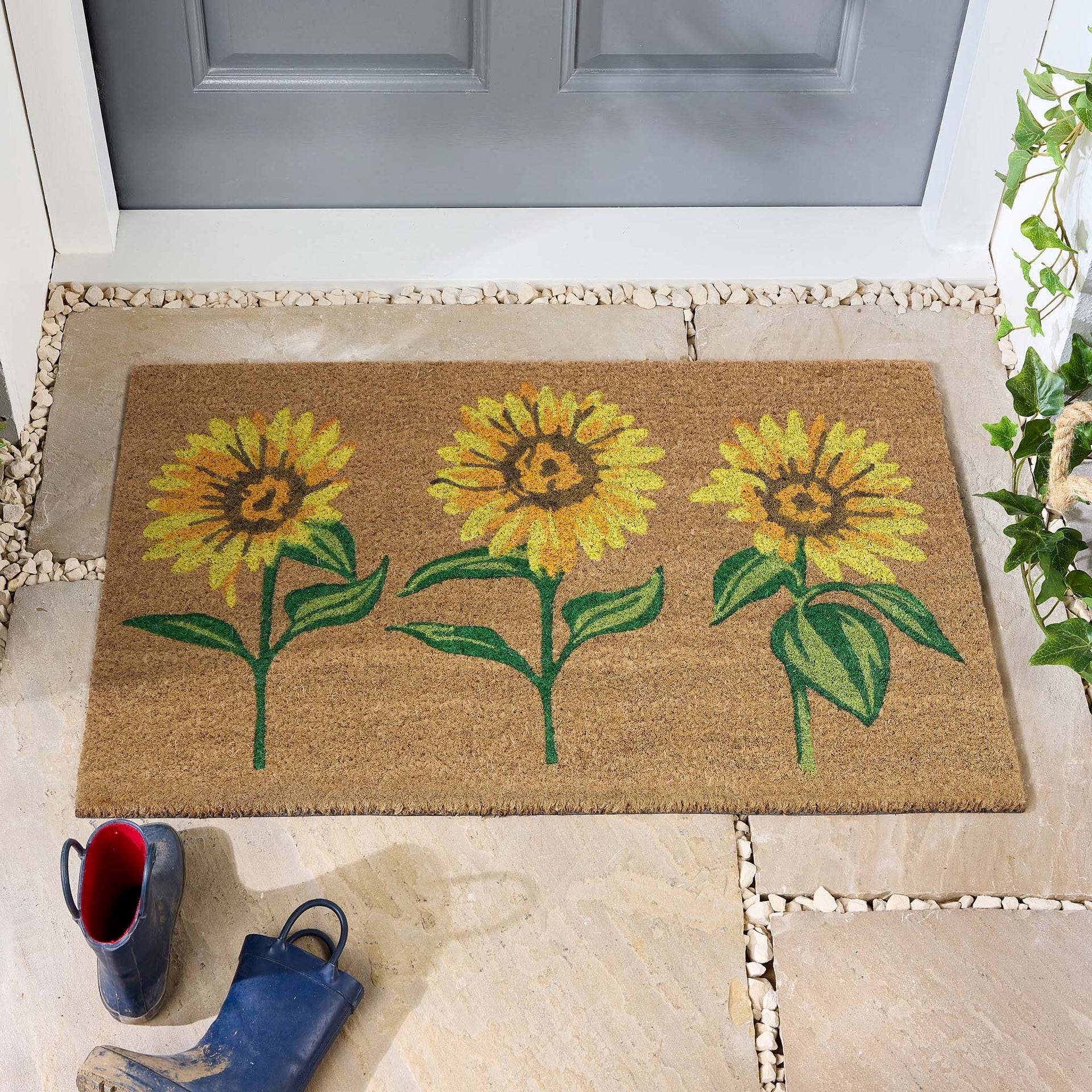 Multi Sunflowers Coir Doormat