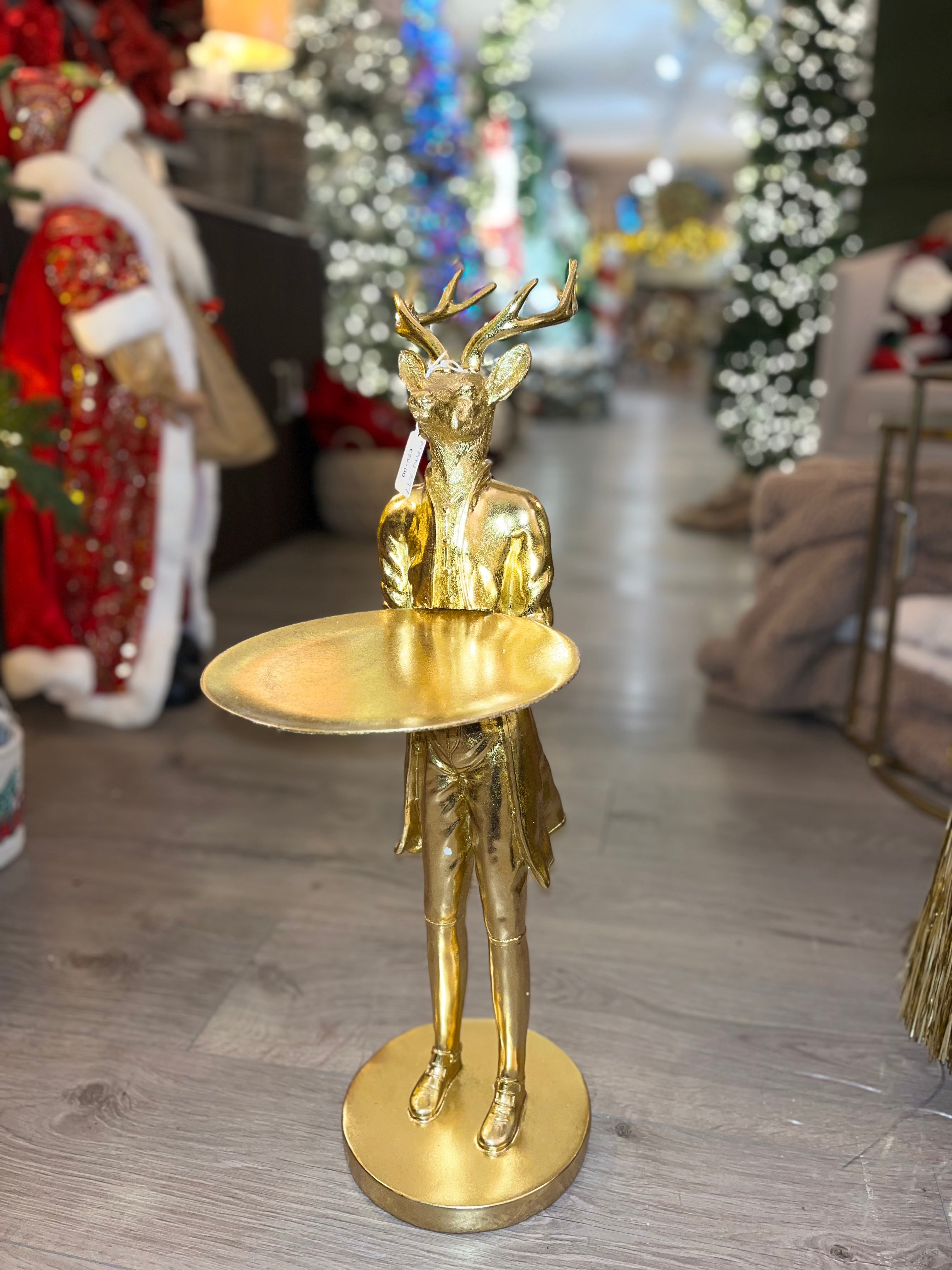 Gold Effect Reindeer Butler
