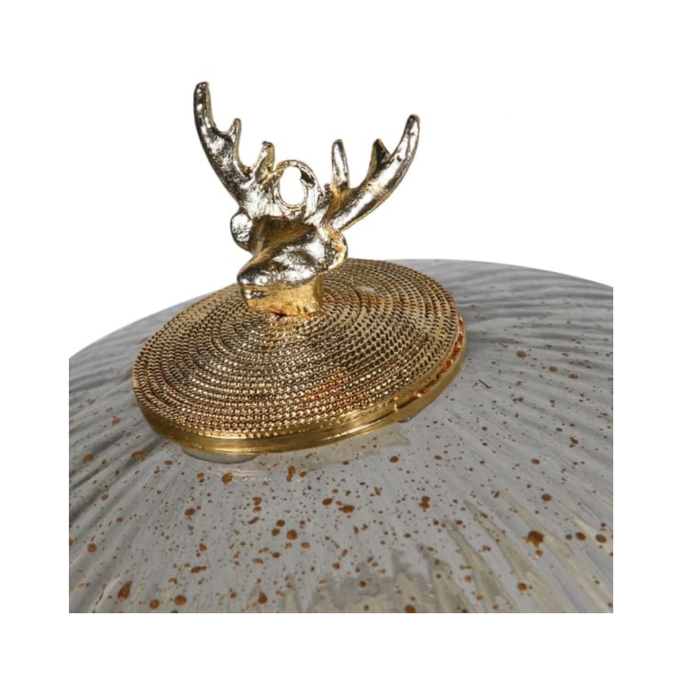 Large Gold Reindeer Candlepot