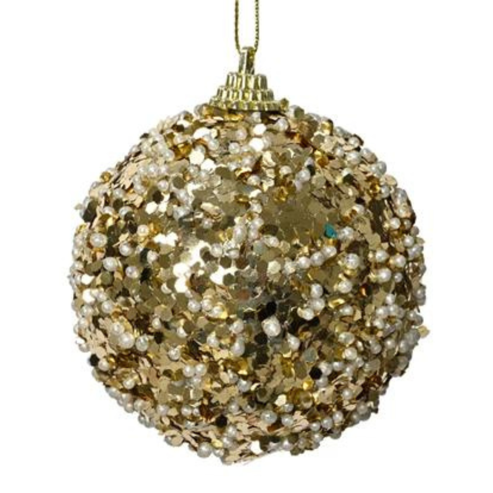 Gold & Pearl Sequins Bauble.