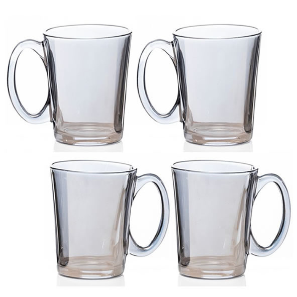 Grey Lustre Mug, Set of 4