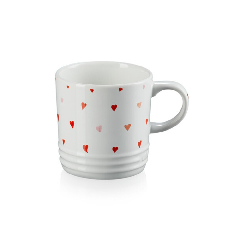 Stoneware Mug - Heart Decal White