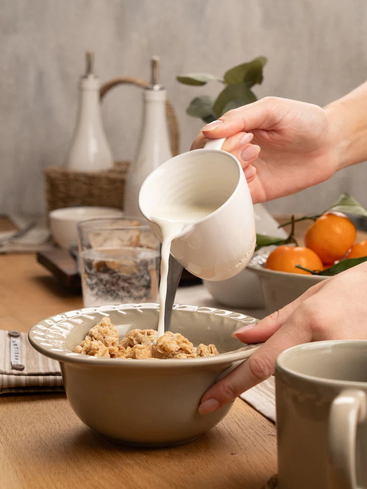 Artisan Street 12 Piece Natural Leaf Stone Dinner Set