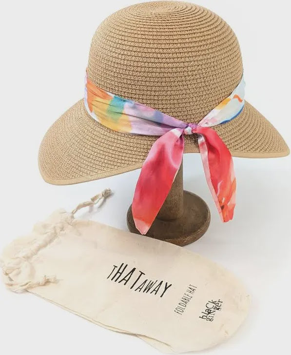 Watercolour Brights Open Back Hat - Natural (57cm)