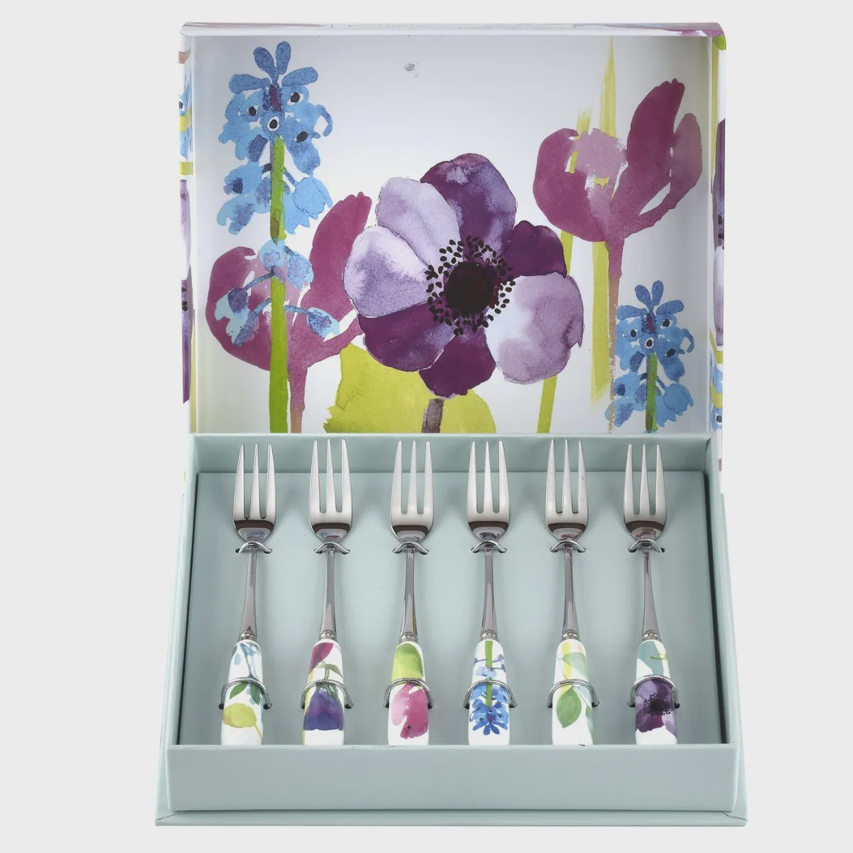 Water Garden Pastry Forks S/6