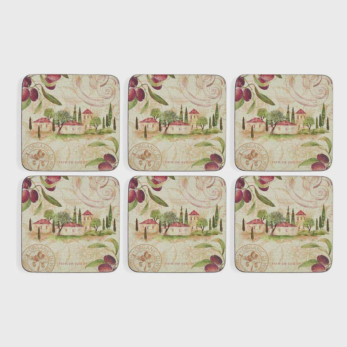 Olive Orchard Coasters S/6