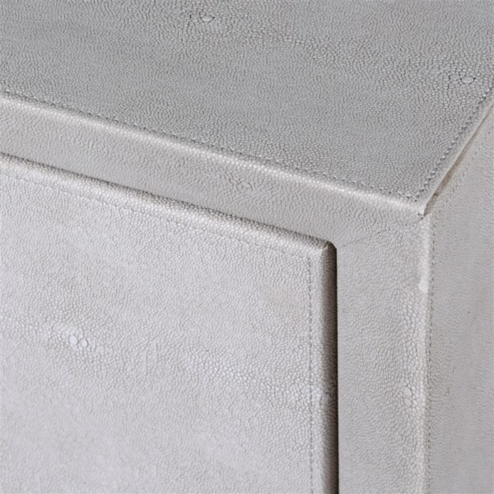 Maxim Ivory Faux Shagreen 6 Drawer Chest