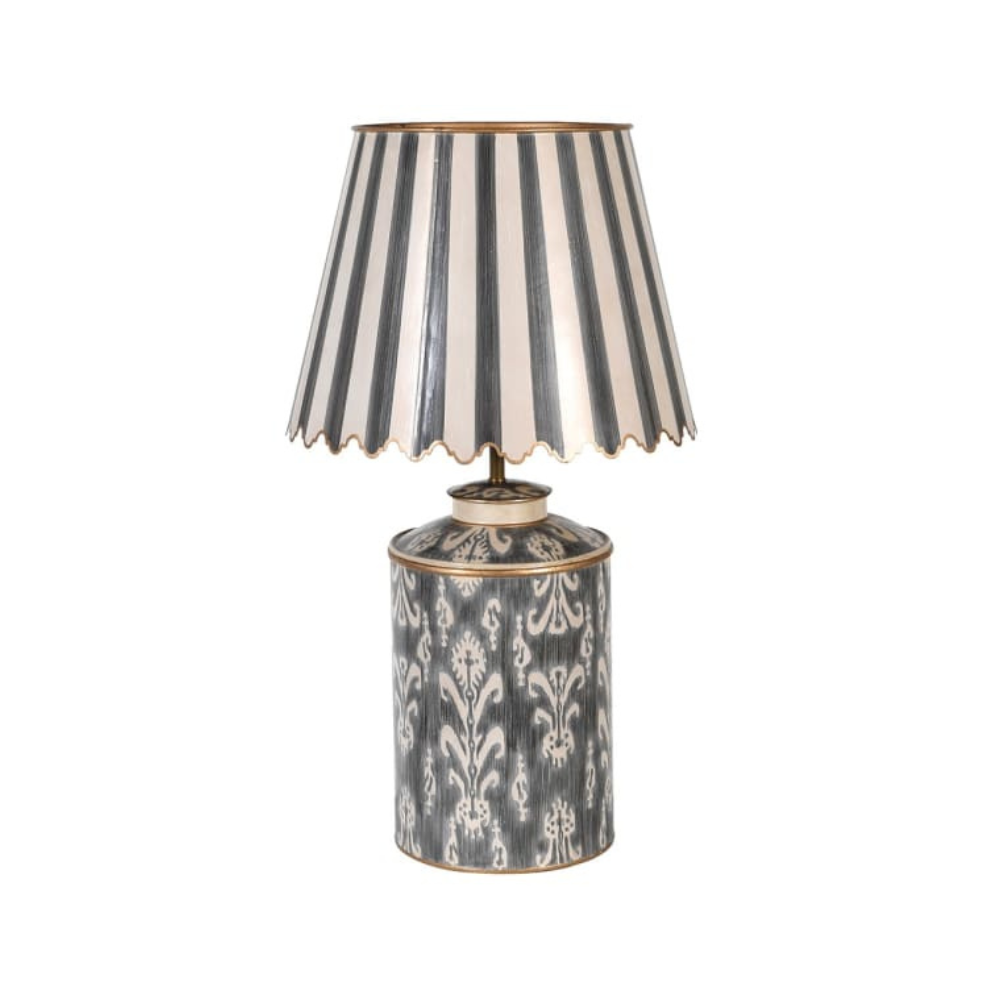 Ivory Table Lamp with Scalloped Shade