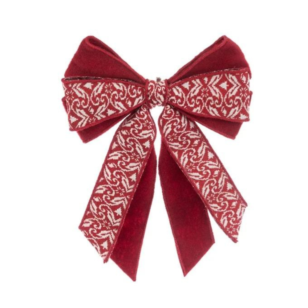 40cm Red & White Bow