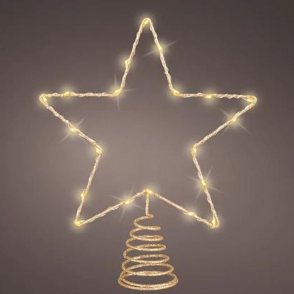 Micro LED Tree Topper Star, Gold