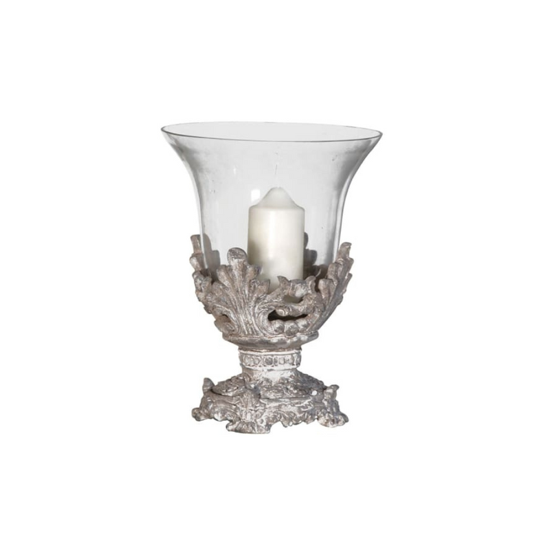 Ornate Candleholder With Glass