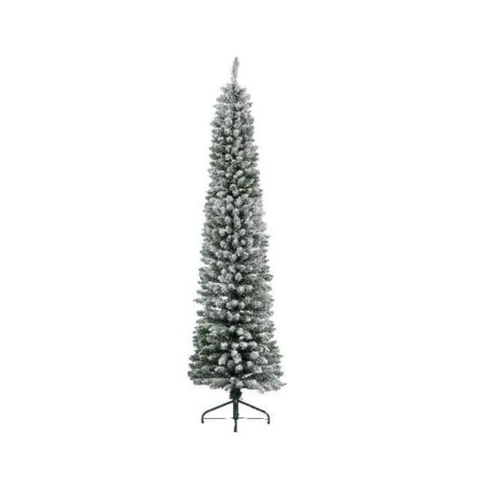 Snowy Pencil Pine Christmas Tree