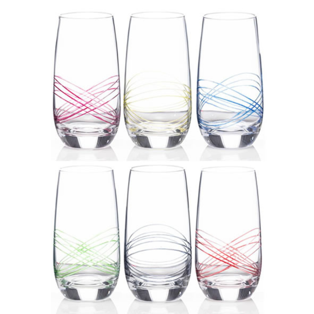 Rainbow Swirl Hi Ball Glasses