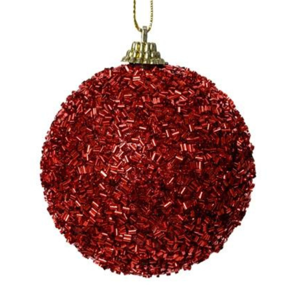 Red Foam Sequins Bauble, 8cm