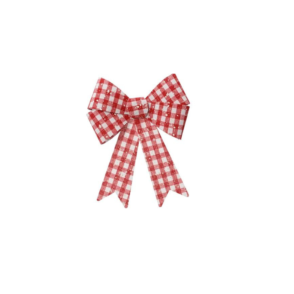 Check Red Bows, Set of 2