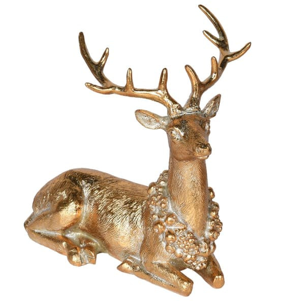 Gold Lying Reindeer