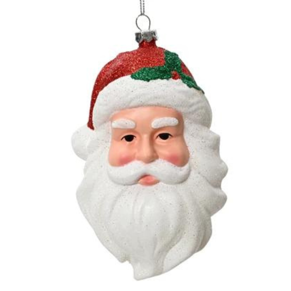 Santa Face Hanging Decoration, 13.3cm