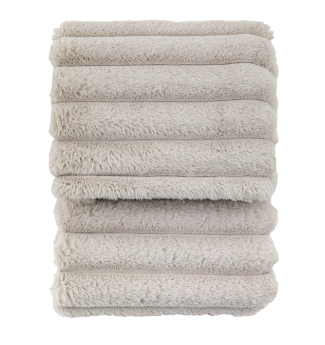 Ribbed Faux Fur Throw Natural, 130x170cm