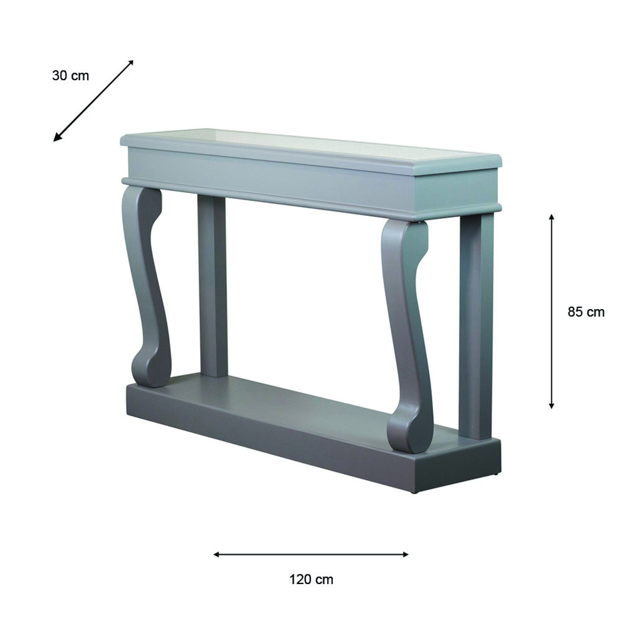 Mink Scroll Console 120cm Antique Mirrored Top