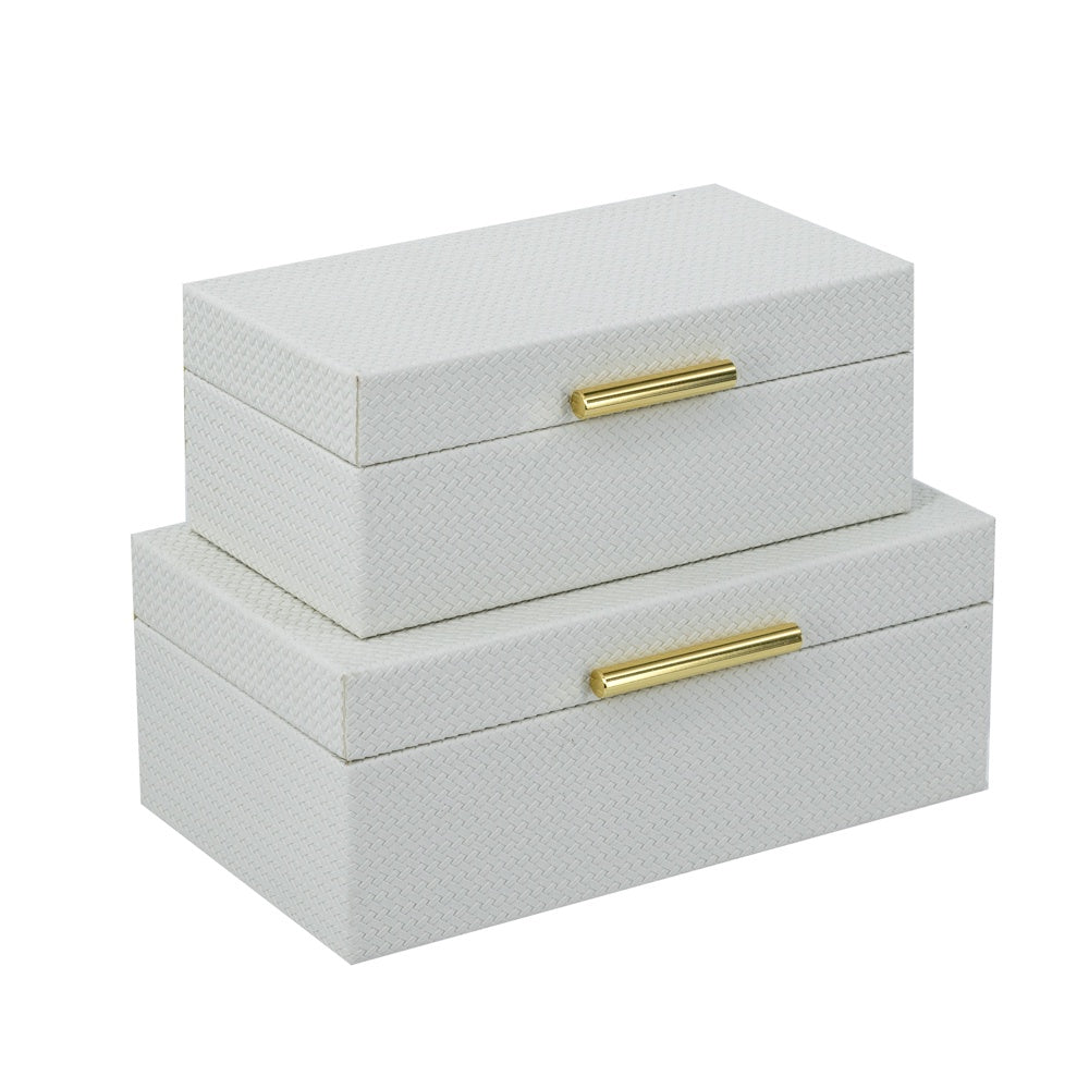 Decorative Boxes Ivory (Set of 2)