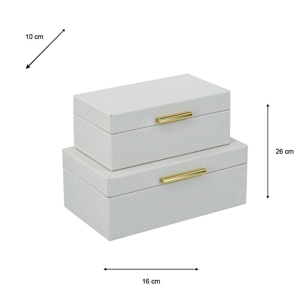 Decorative Boxes Ivory (Set of 2)