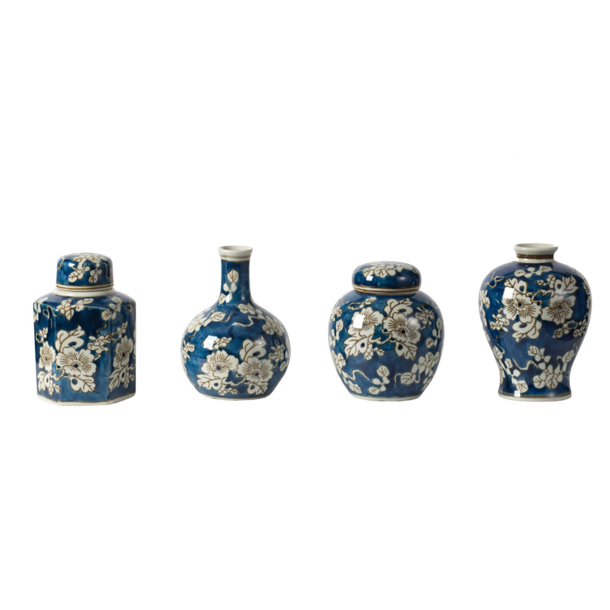 Blue & White Jar/Vase (set of 4)