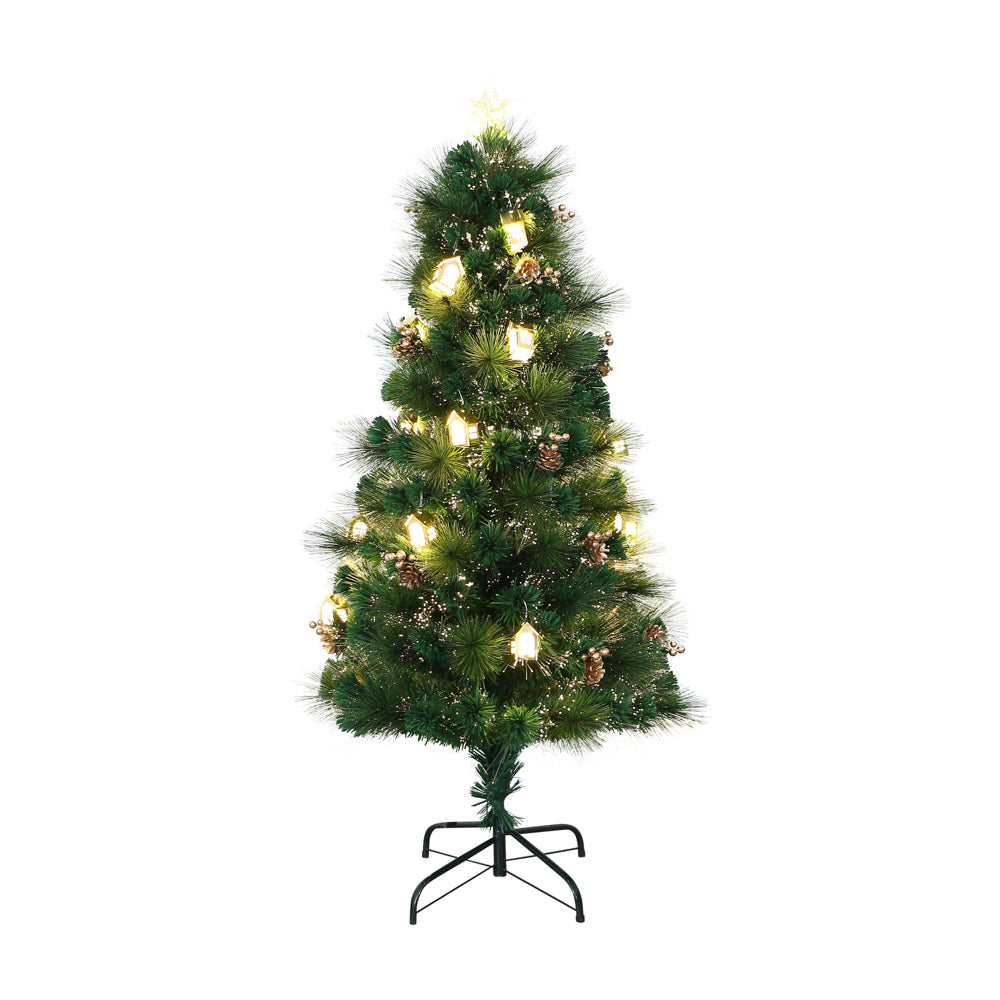 6ft Fibre Optic Christmas Tree with Gold Ltn