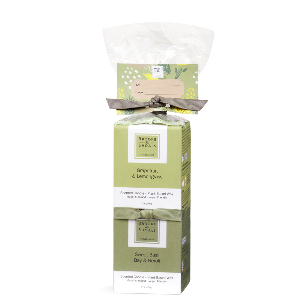 Set of 2 Candles Grapefruit & Sweet Basil