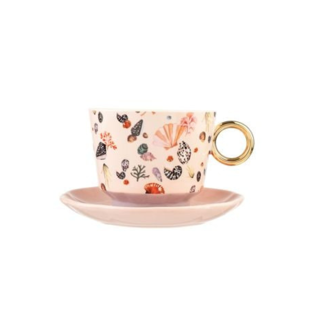 Cup & Shell Saucer,Pink