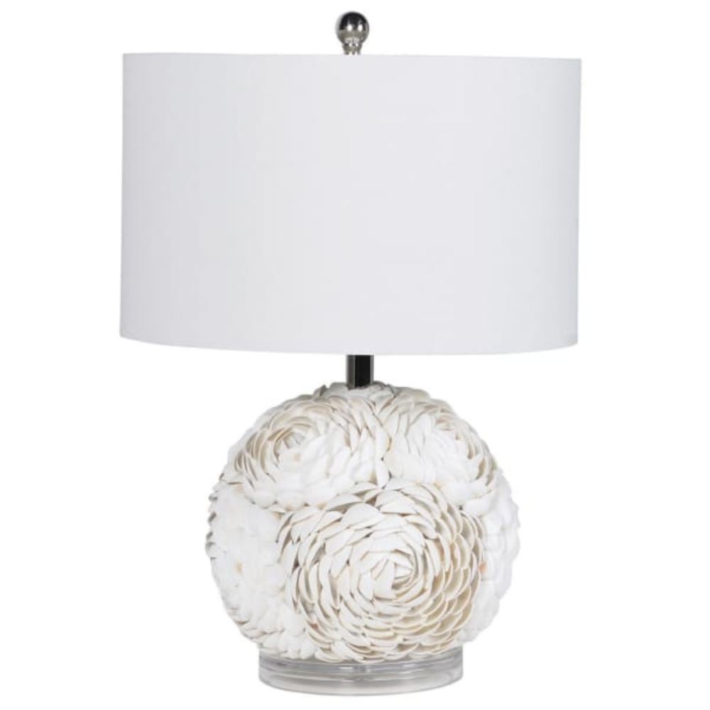 Seashell Lamp with Linen Shade