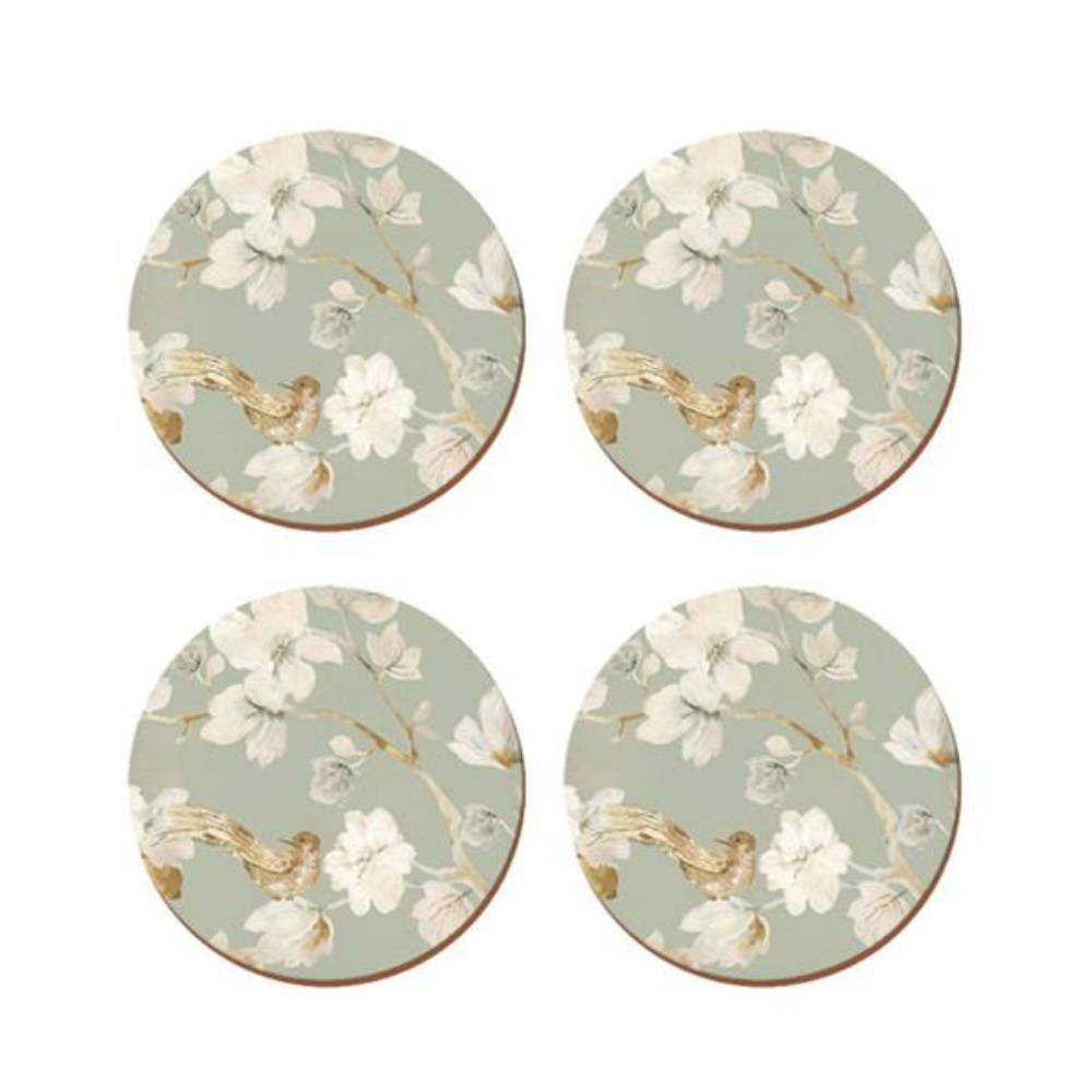 Duck Egg Floral Coasters