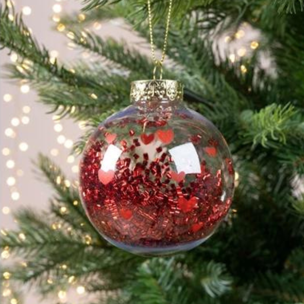 Shatterproof Confetti Heart Bauble