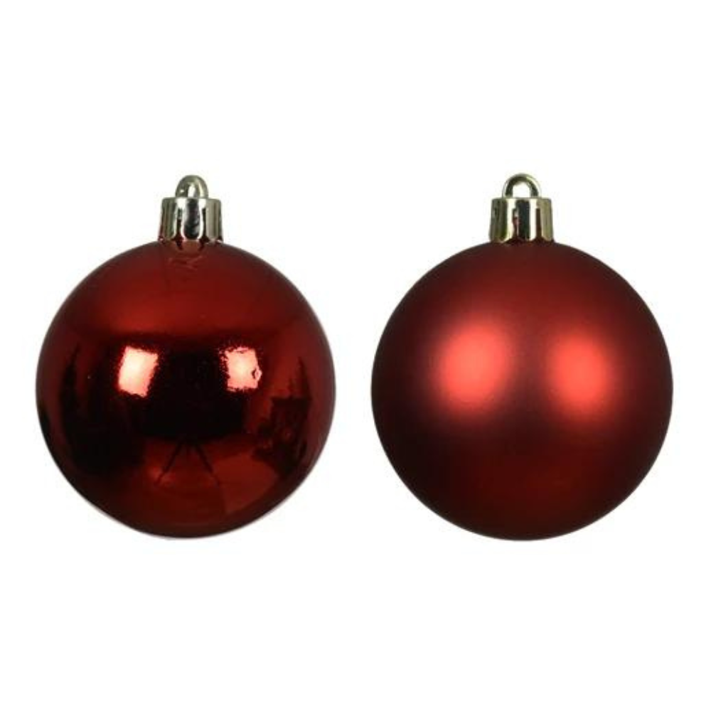 Red Shatterproof Mix Bauble Set